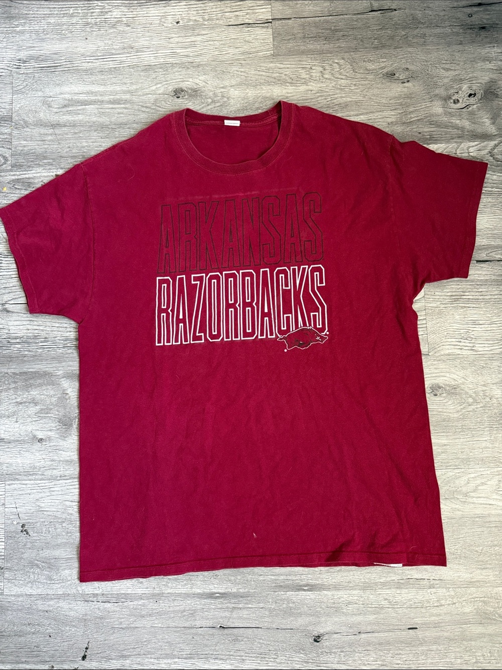 Hanes Maroon Arkansas Razorbacks Crewneck T‑Shirt